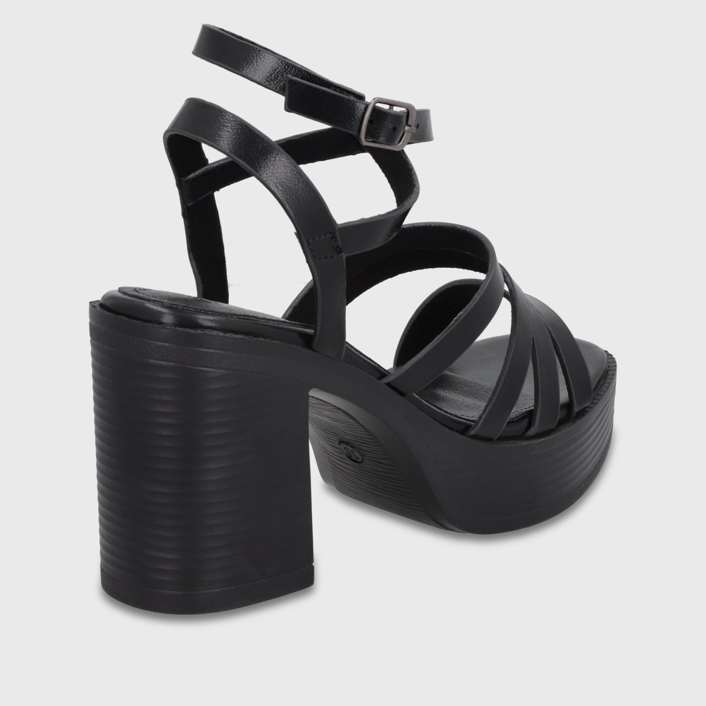 Sandalia Taco Negra Mujer 65921