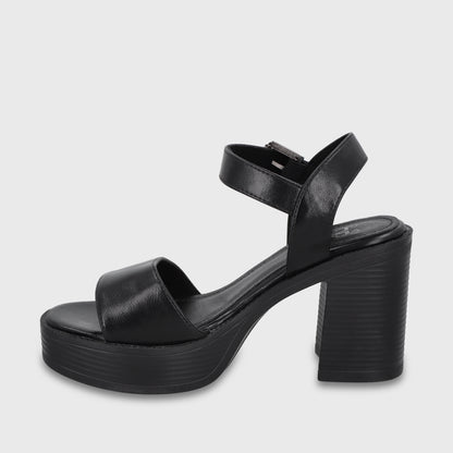 Sandalia Taco Negra Mujer 65922