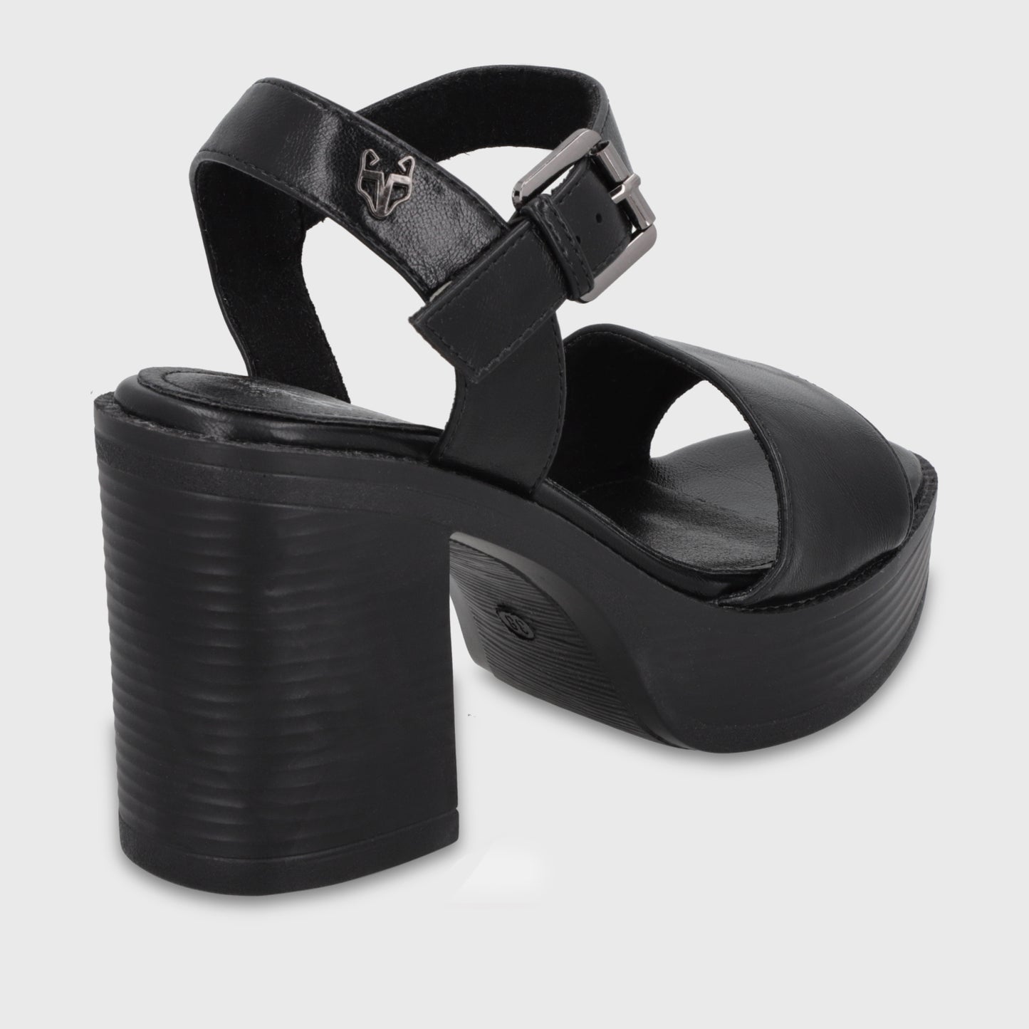 Sandalia Taco Negra Mujer 65922