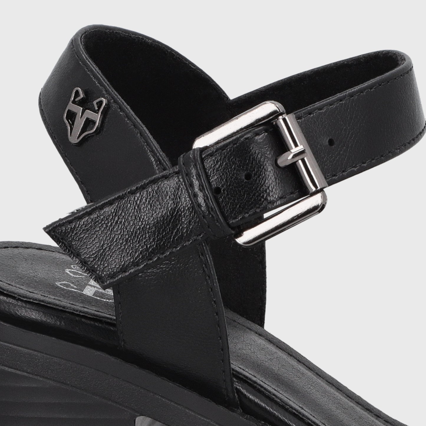 Sandalia Taco Negra Mujer 65922