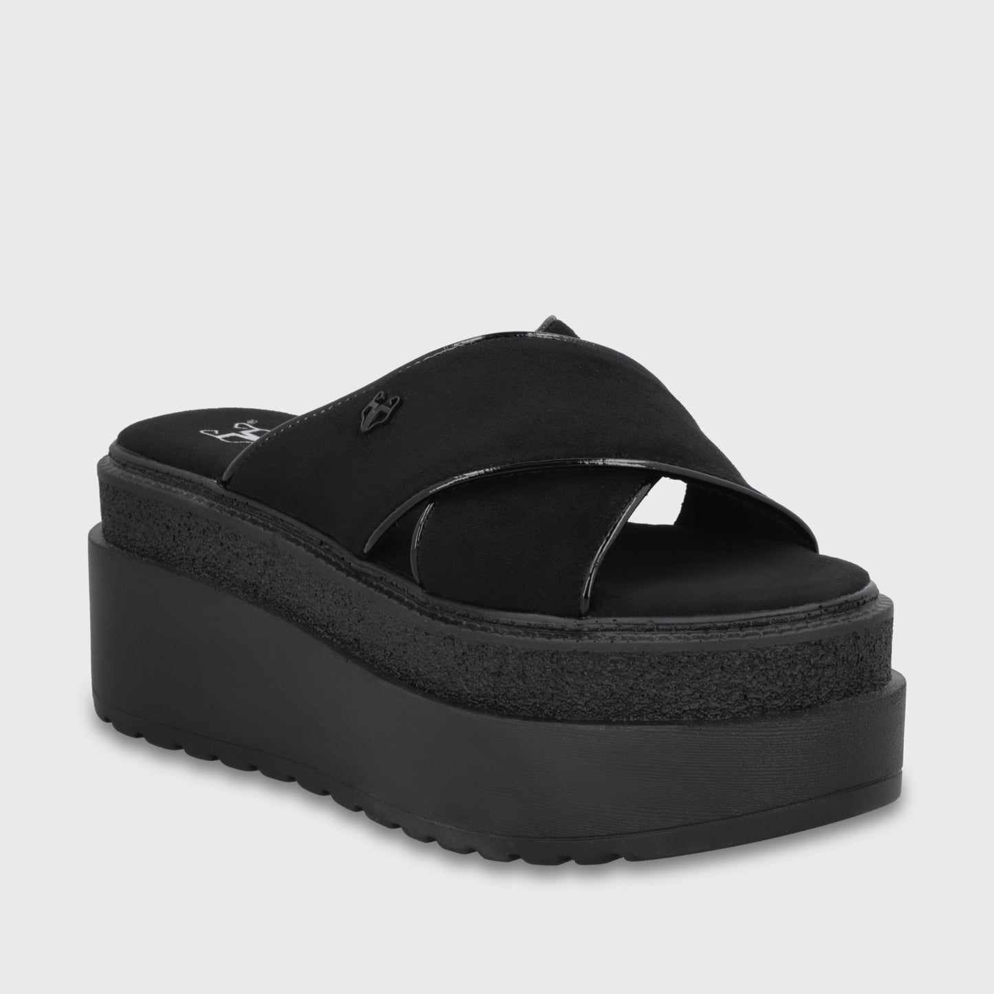 Sandalia Plataforma Negra Mujer 65930