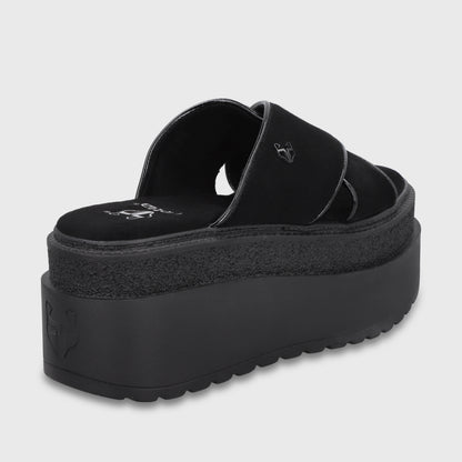 Sandalia Plataforma Negra Mujer 65930