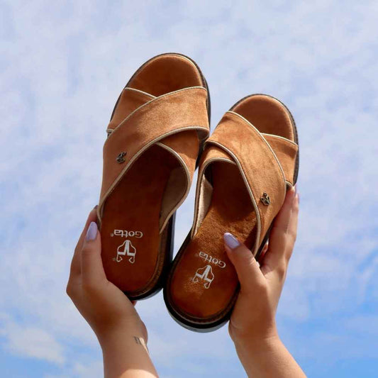 Sandalia Plataforma Camel Mujer 65930