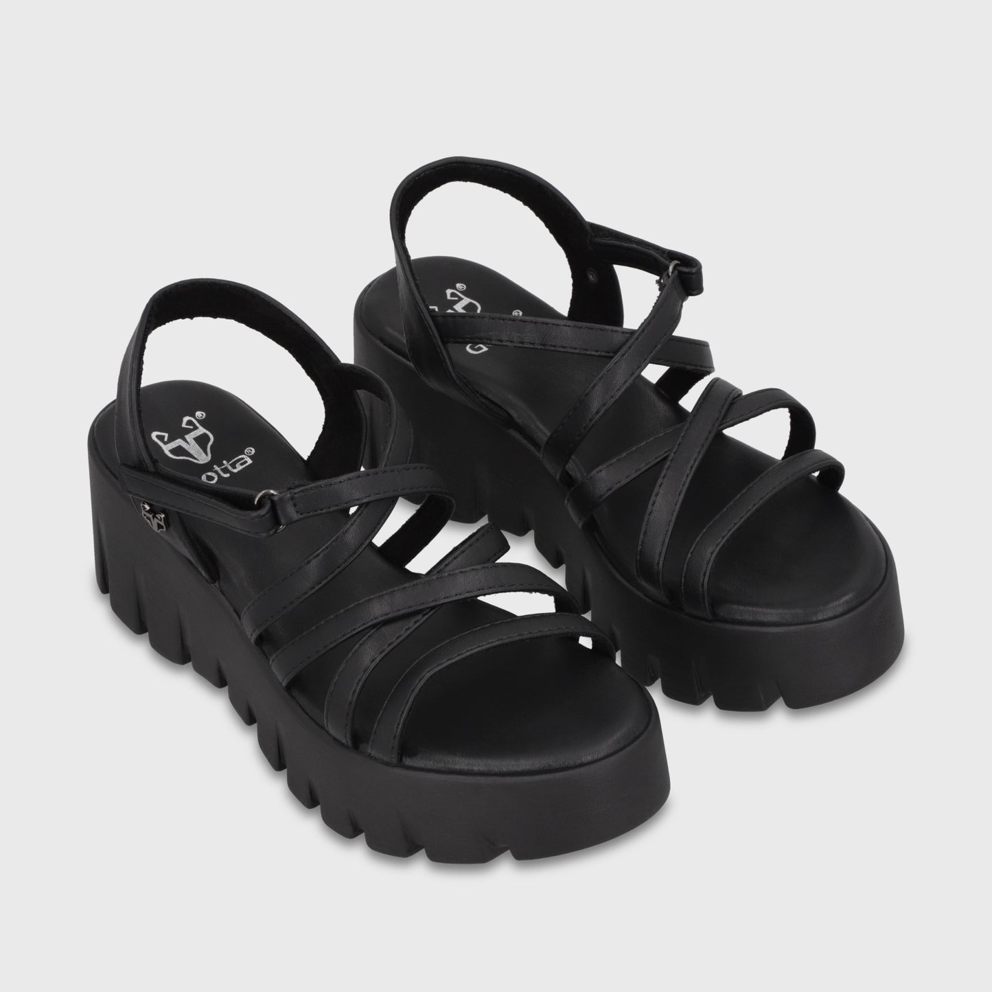 Sandalia Plataforma Negra Mujer 65940