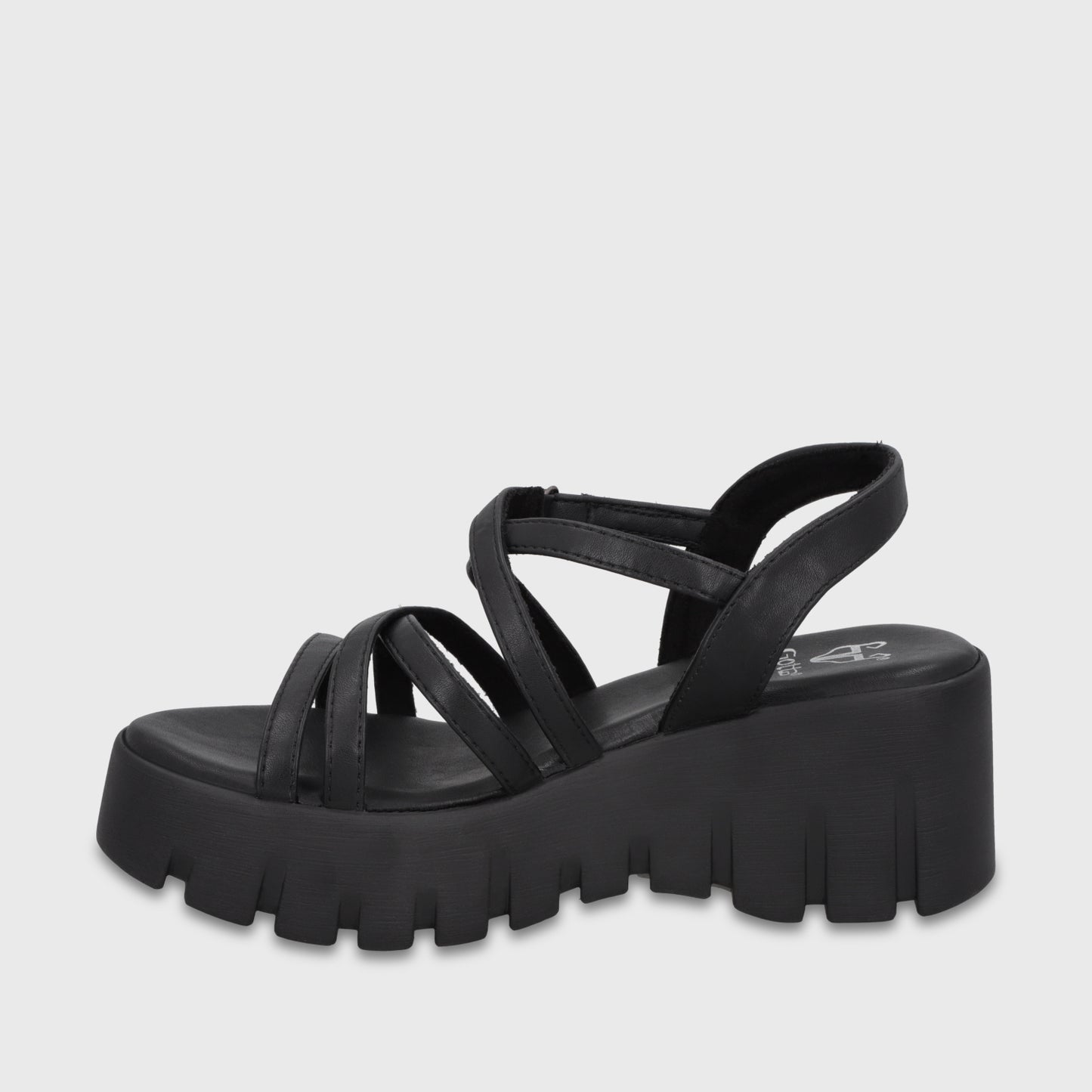 Sandalia Plataforma Negra Mujer 65940