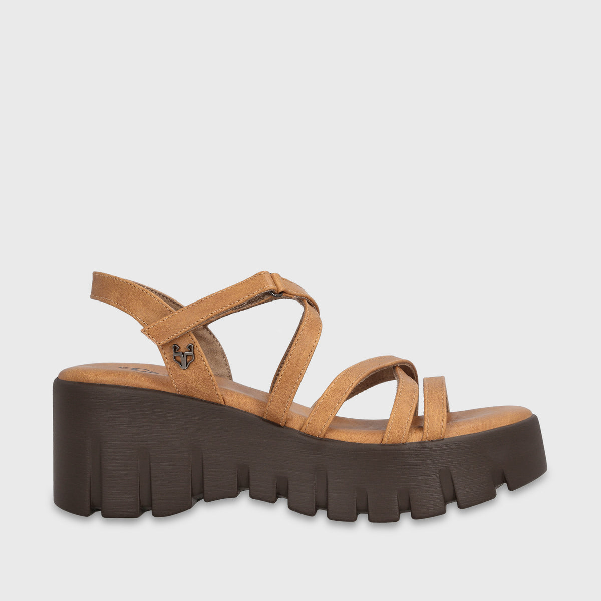 Sandalia Plataforma Camel Mujer 65940