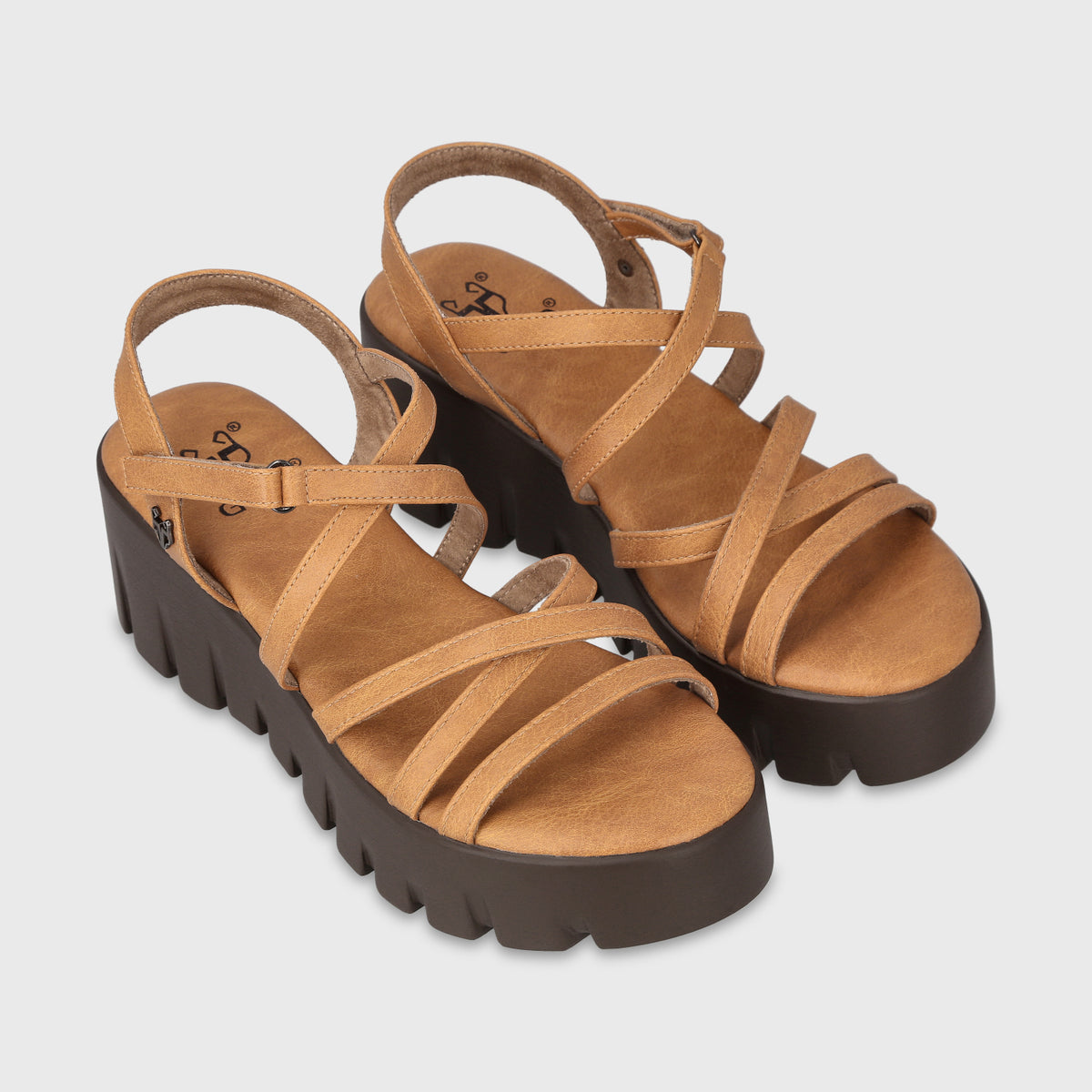 Sandalia Plataforma Camel Mujer 65940