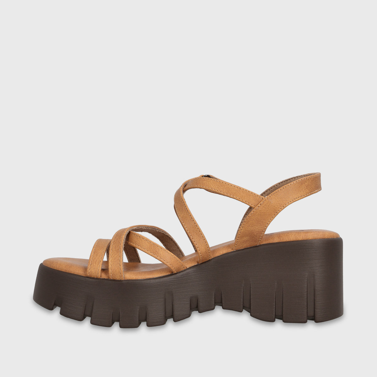 Sandalia Plataforma Camel Mujer 65940