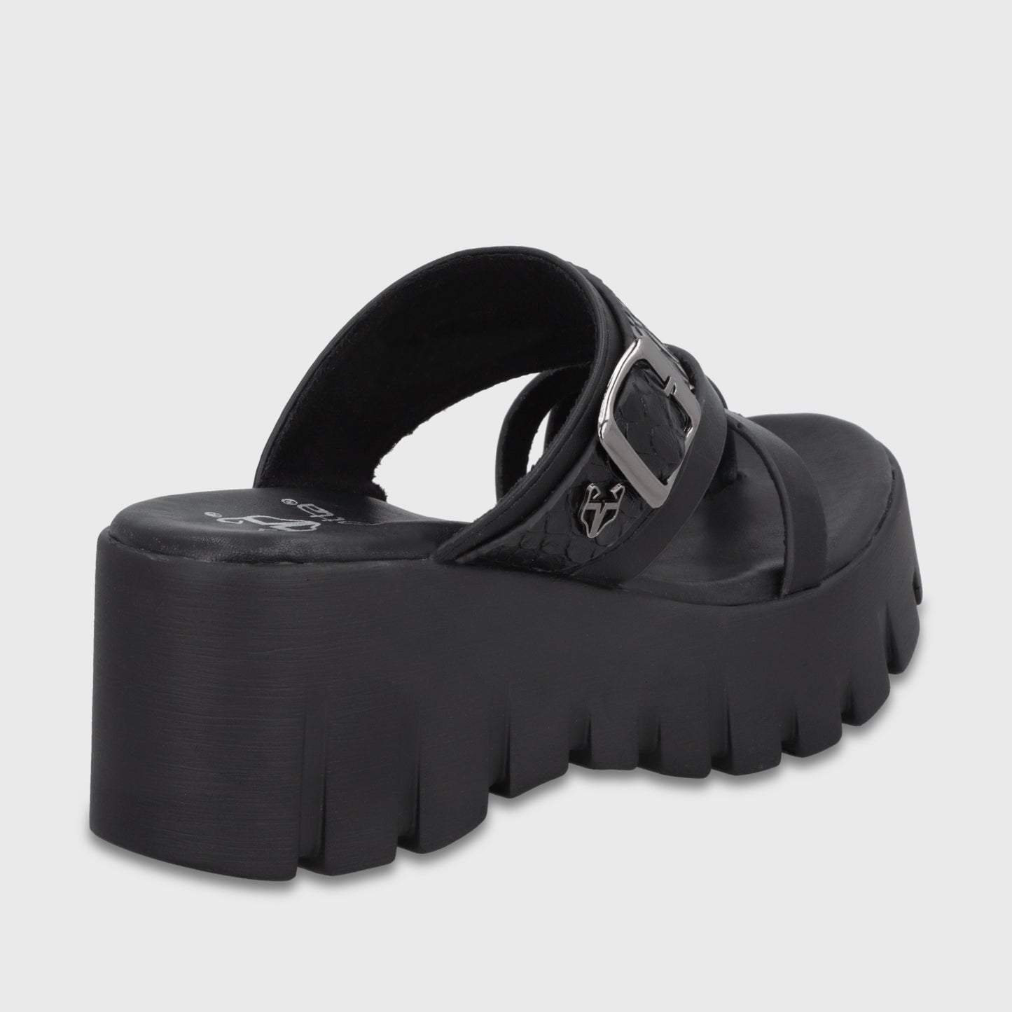 Sandalia Plataforma Negra Mujer 65941