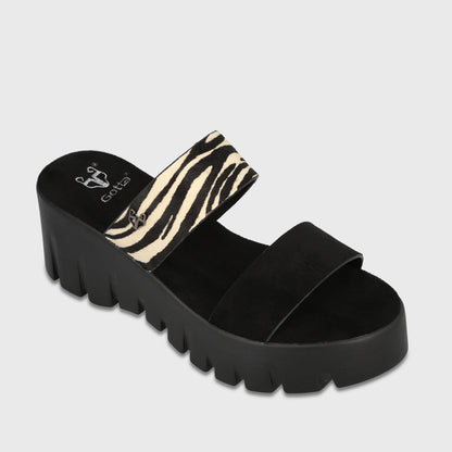 Sandalia Plataforma Negra Mujer Guadalupe