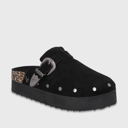 Zueco Plataforma Negro Mujer 65950