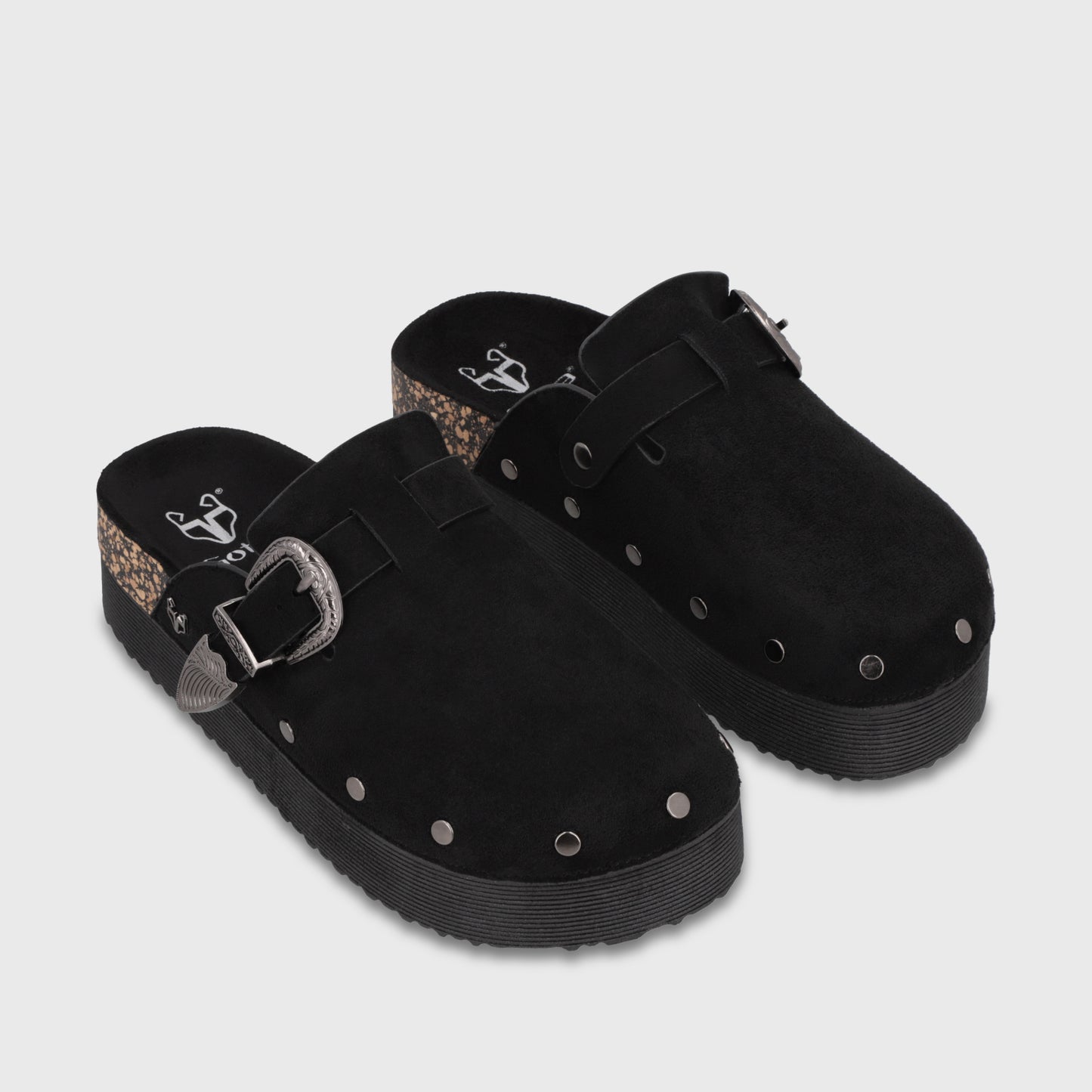 Zueco Plataforma Negro Mujer 65950