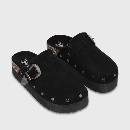 Zueco Plataforma Negro Mujer 65950