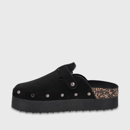 Zueco Plataforma Negro Mujer 65950