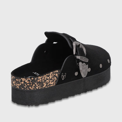 Zueco Plataforma Negro Mujer 65950