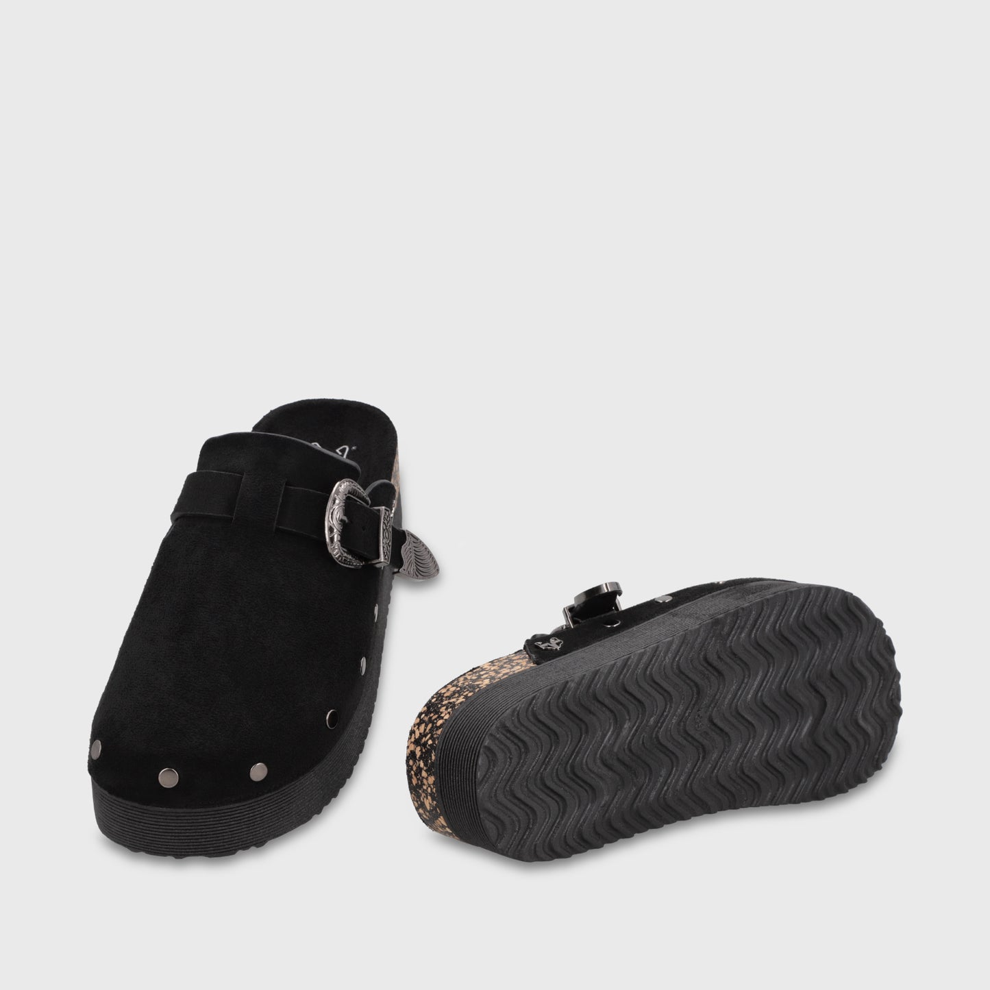 Zueco Plataforma Negro Mujer 65950