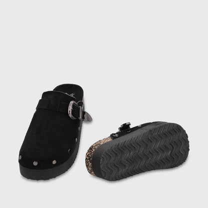 Zueco Plataforma Negro Mujer 65950