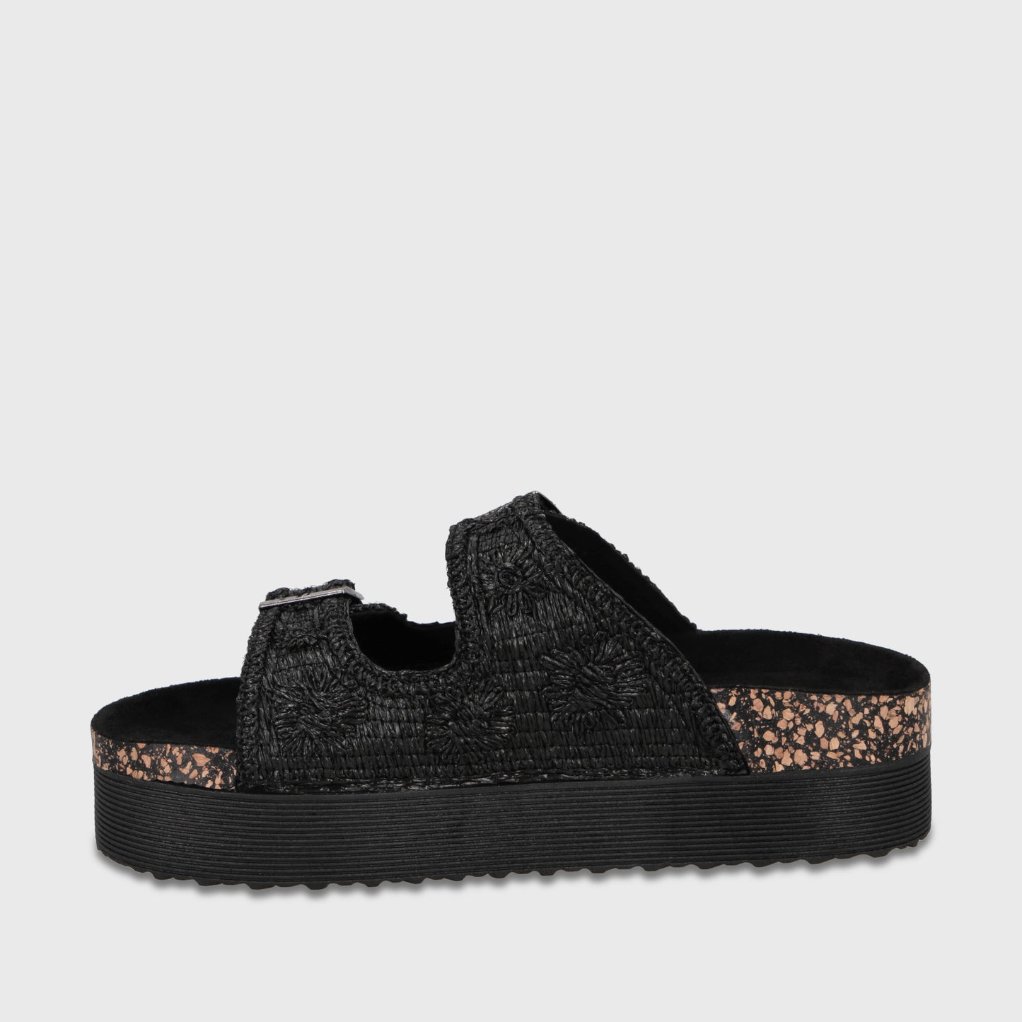 Sandalia Plataforma Negro Mujer 65951