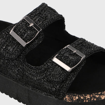 Sandalia Plataforma Negro Mujer 65951