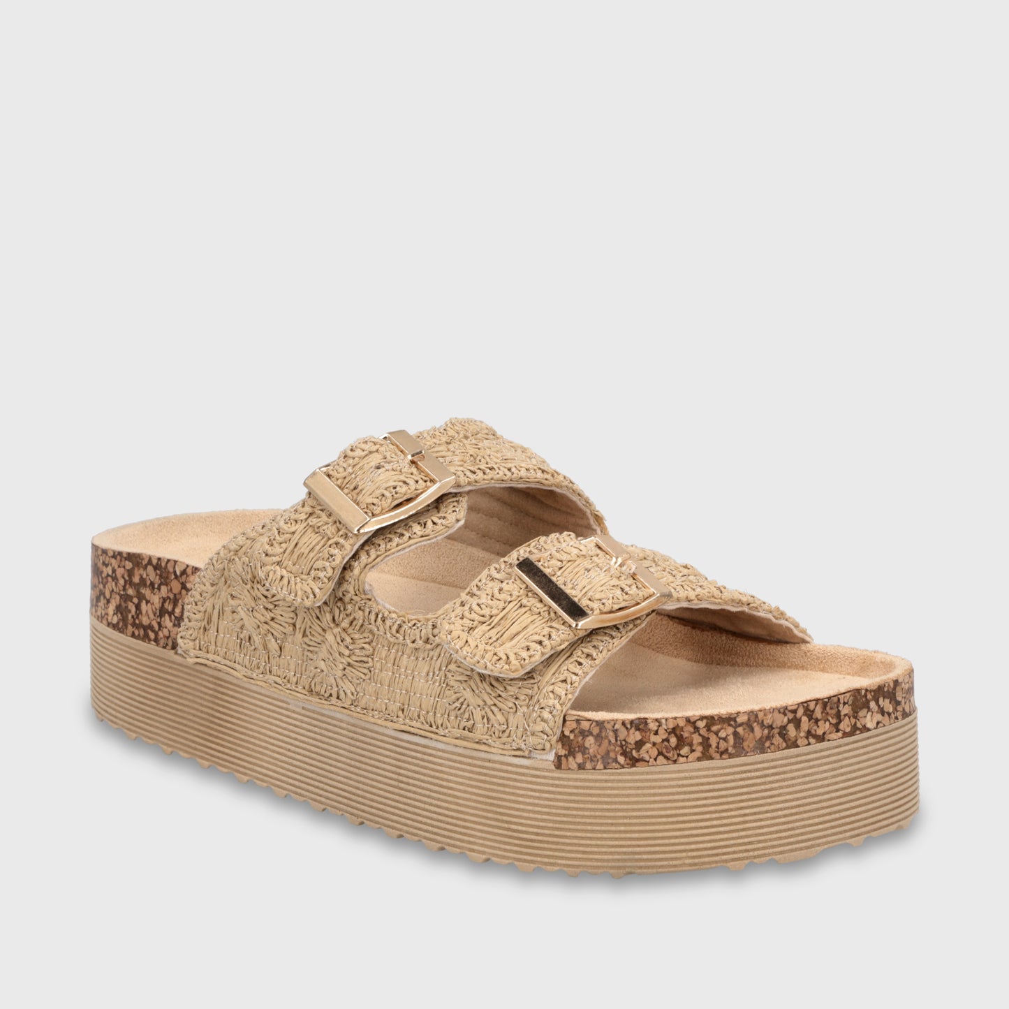 Sandalia Plataforma Beige Mujer 65951