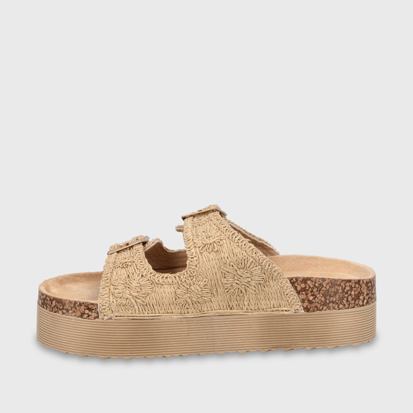 Sandalia Plataforma Beige Mujer 65951