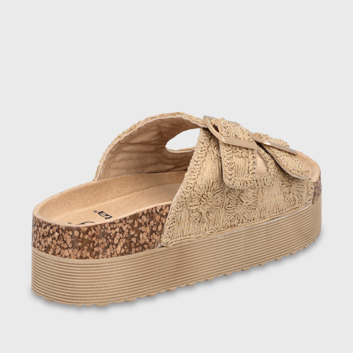 Sandalia Plataforma Beige Mujer 65951