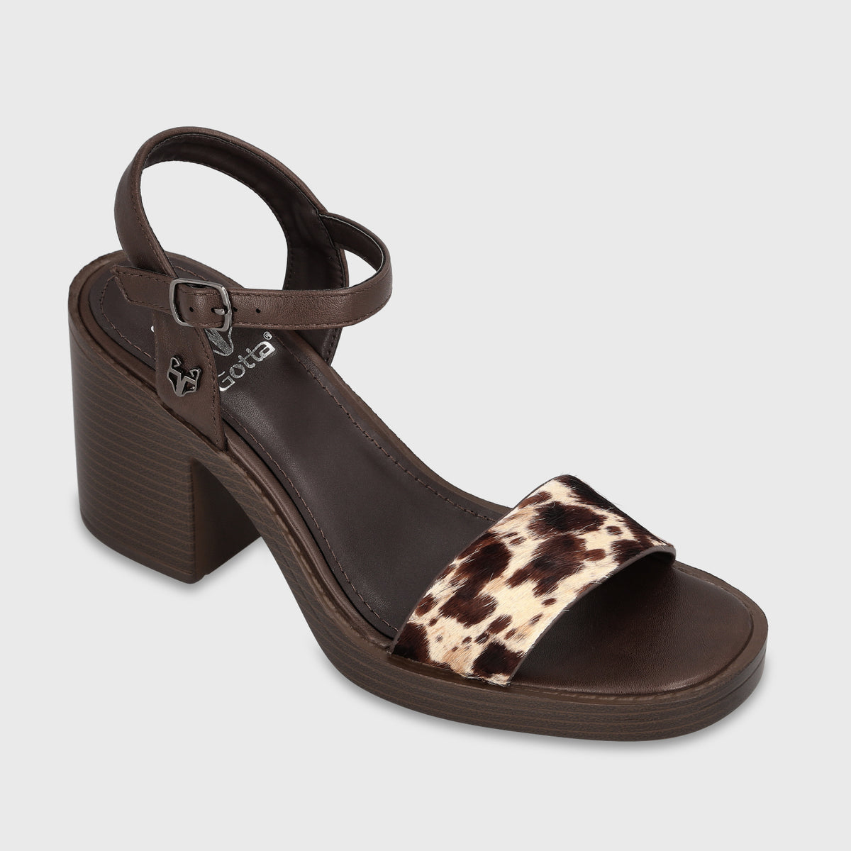Sandalia Taco Aninal Print Mujer Alma
