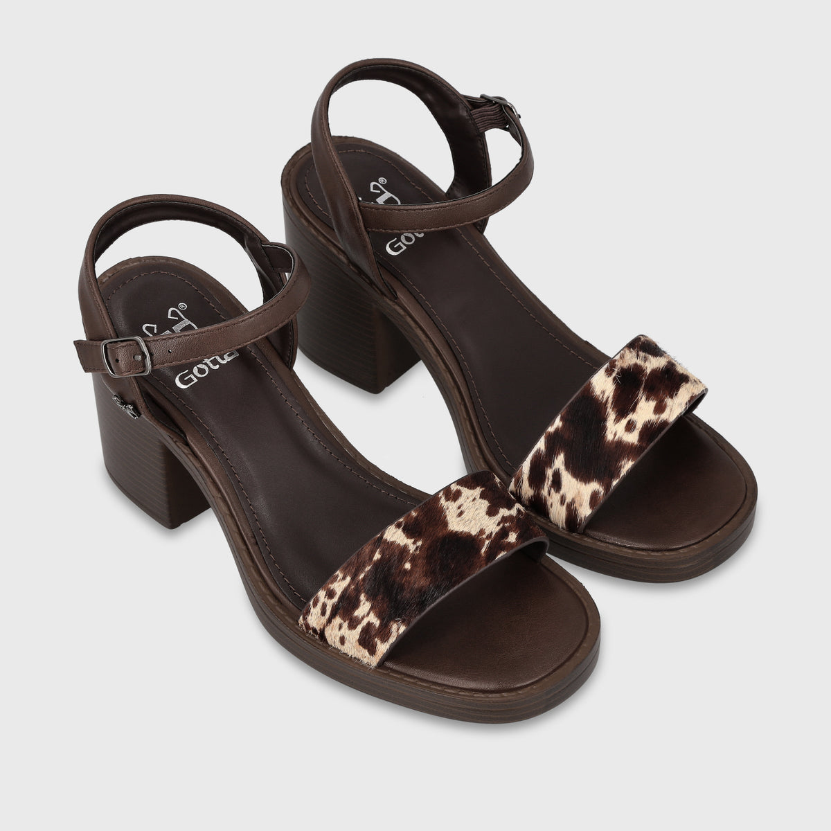 Sandalia Taco Aninal Print Mujer Alma