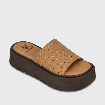 Sandalia Plataforma Camel Mujer Cata