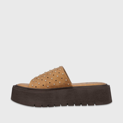 Sandalia Plataforma Camel Mujer Cata