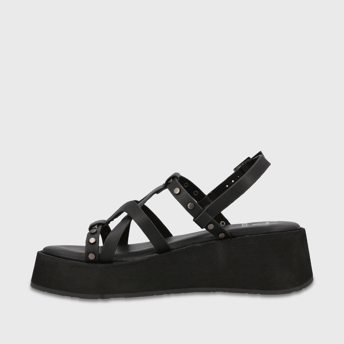 Sandalia Plataforma Negra Mujer Fran