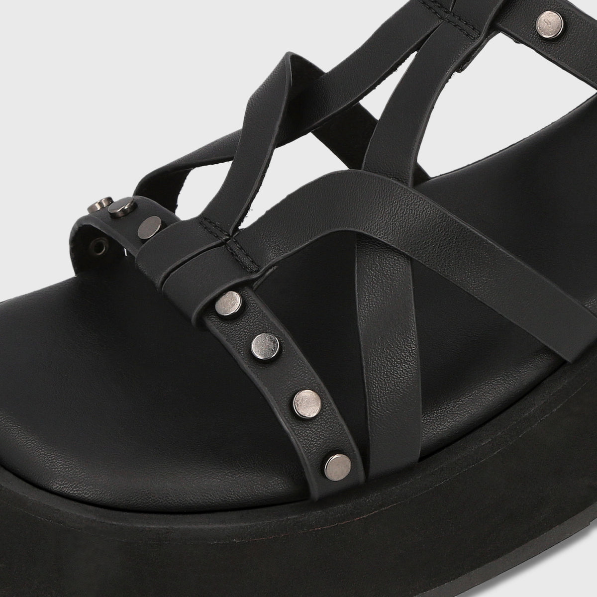Sandalia Plataforma Negra Mujer Fran