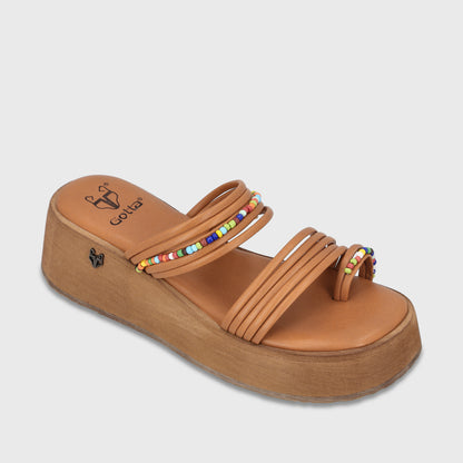Sandalia Plataforma Camel Mujer Francisca