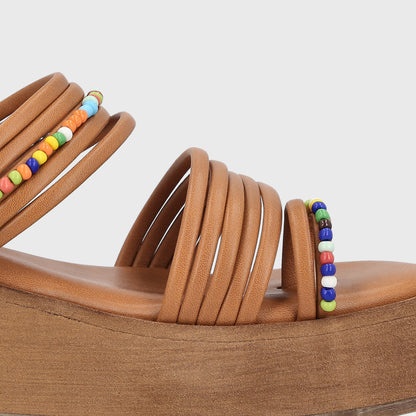 Sandalia Plataforma Camel Mujer Francisca