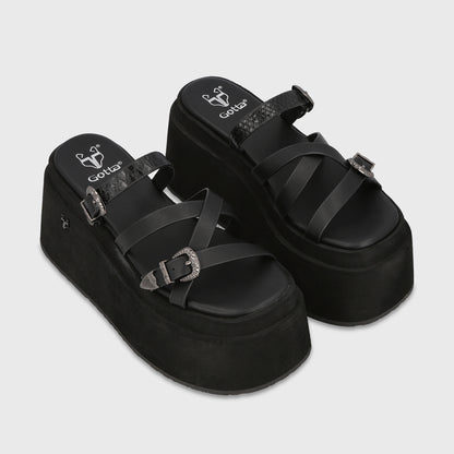Sandalia Plataforma Negra Mujer Bea