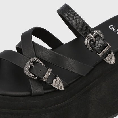 Sandalia Plataforma Negra Mujer Bea