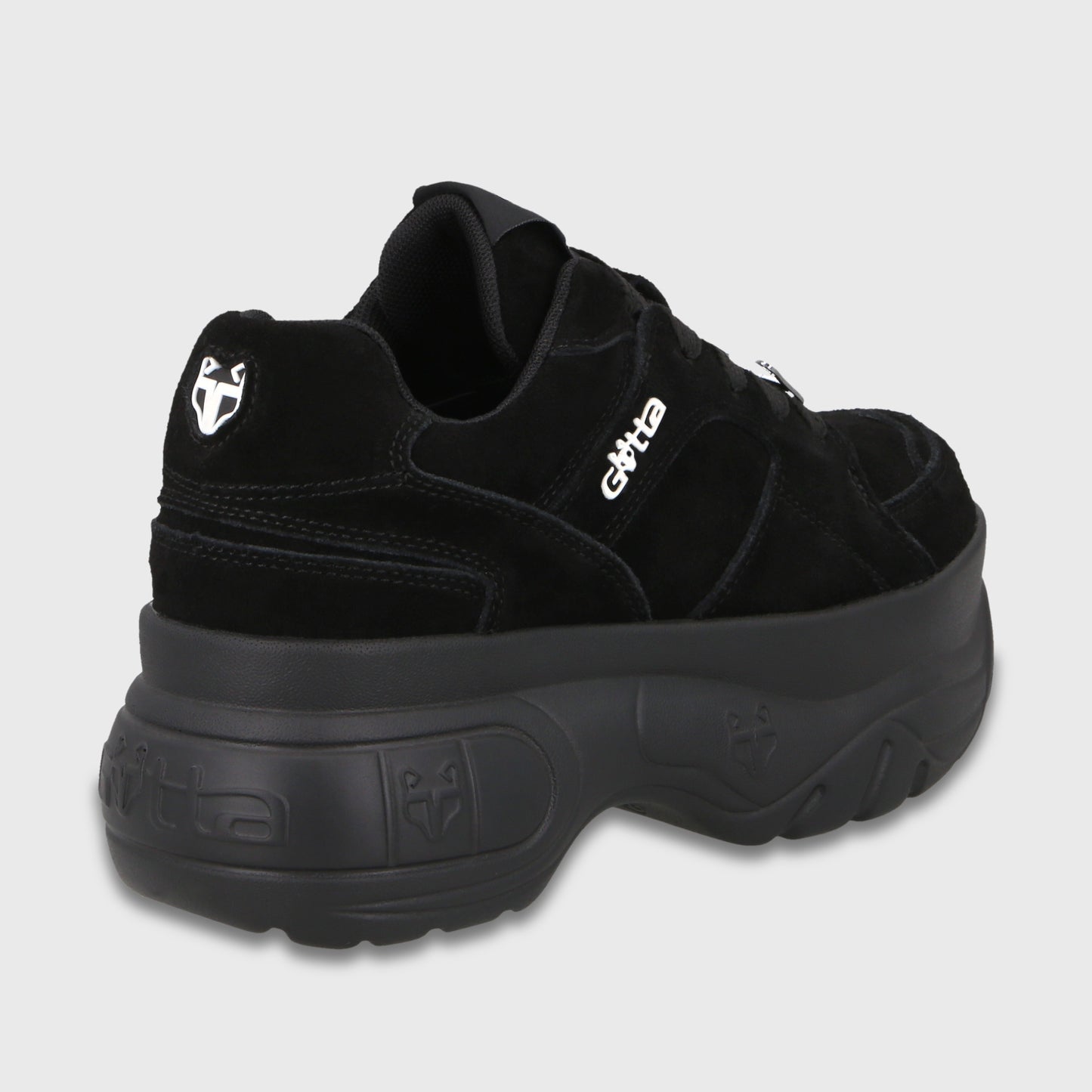 Zapatilla Plataforma Cuero Negra Mujer 9724A