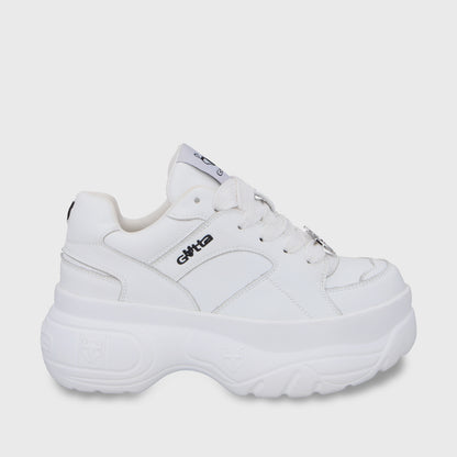 Zapatilla Plataforma Cuero Blanca Mujer 9724A