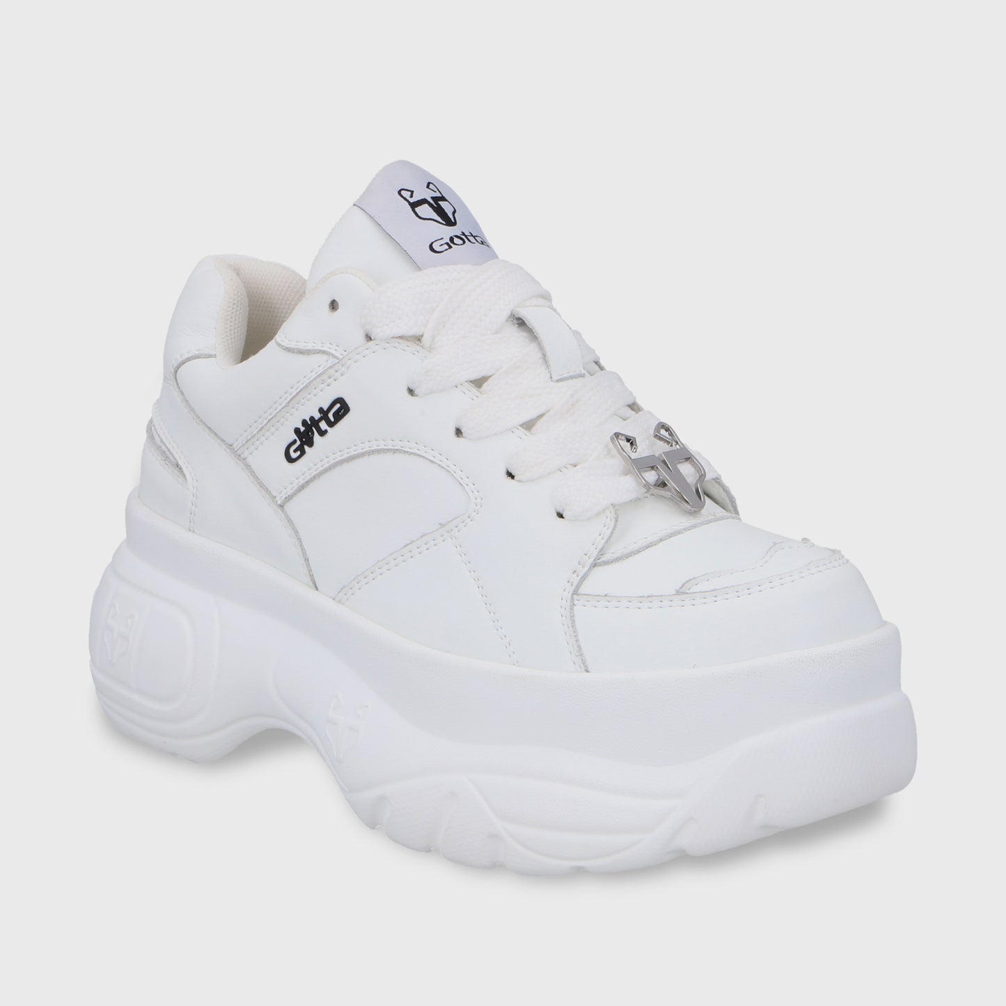 Zapatilla Plataforma Cuero Blanca Mujer 9724A