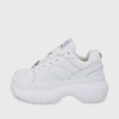 Zapatilla Plataforma Cuero Blanca Mujer 9724A