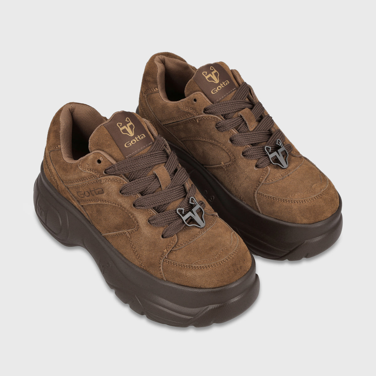 Zapatilla Plataforma Cuero Café Mujer María