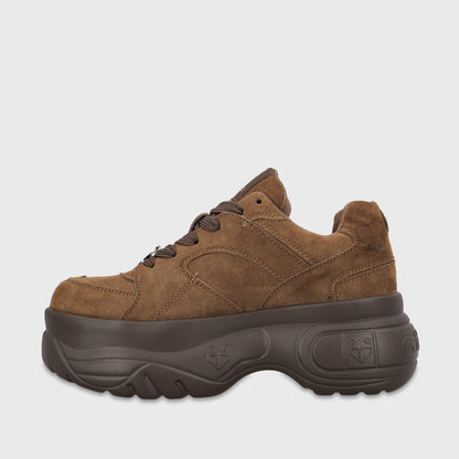 Zapatilla Plataforma Cuero Café Mujer María