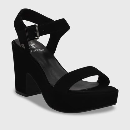 Sandalia Taco Negra  Mujer 45910