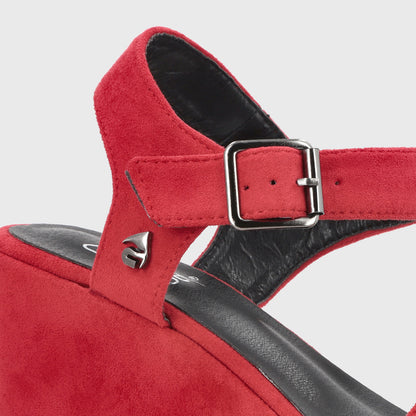 Sandalia Plataforma Roja Mujer C5473