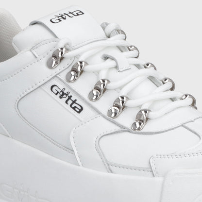 Zapatilla Cuero Plataforma Blanca Mujer C732B