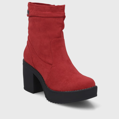 Botin Taco Rojo Mujer C7330