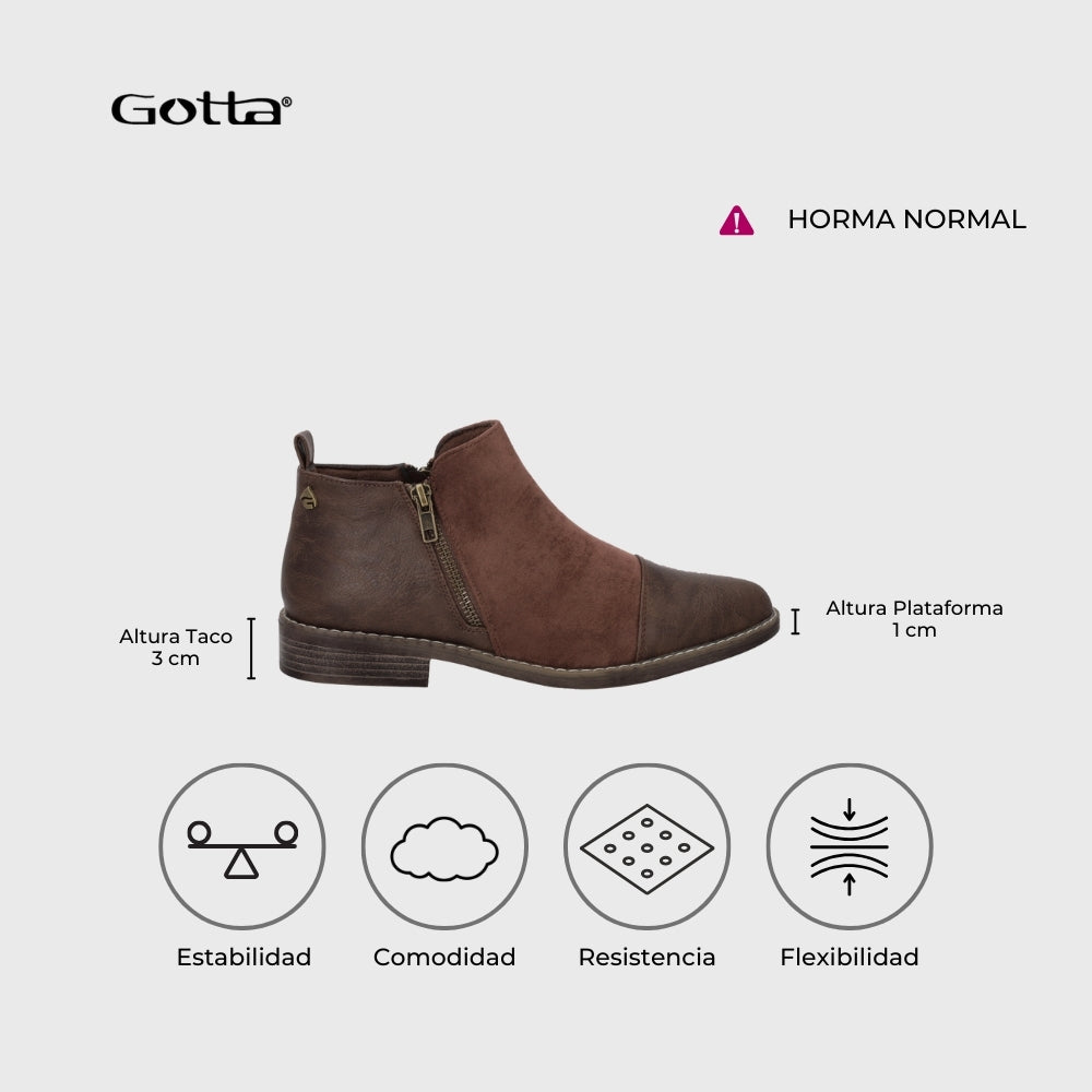 Botin Taco Café Mujer C7338