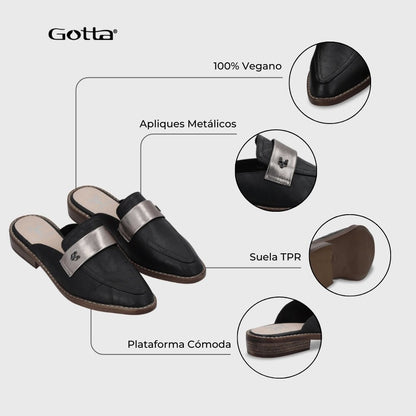 Puntilla Plana Negra Mujer 17569 - Gotta Chile