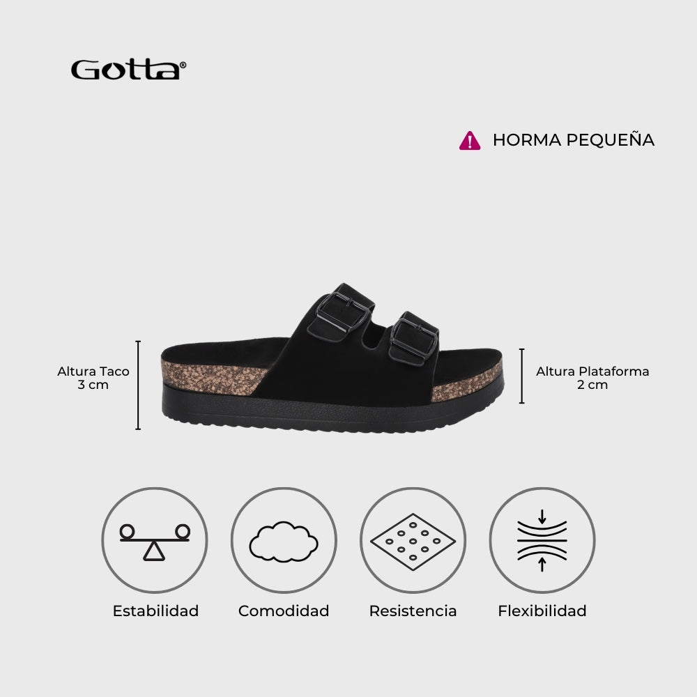 Sandalia Negra Mujer 12062 - Gotta Chile