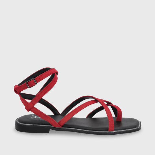 Sandalia Plana Roja Mujer 55221 - Gotta Chile